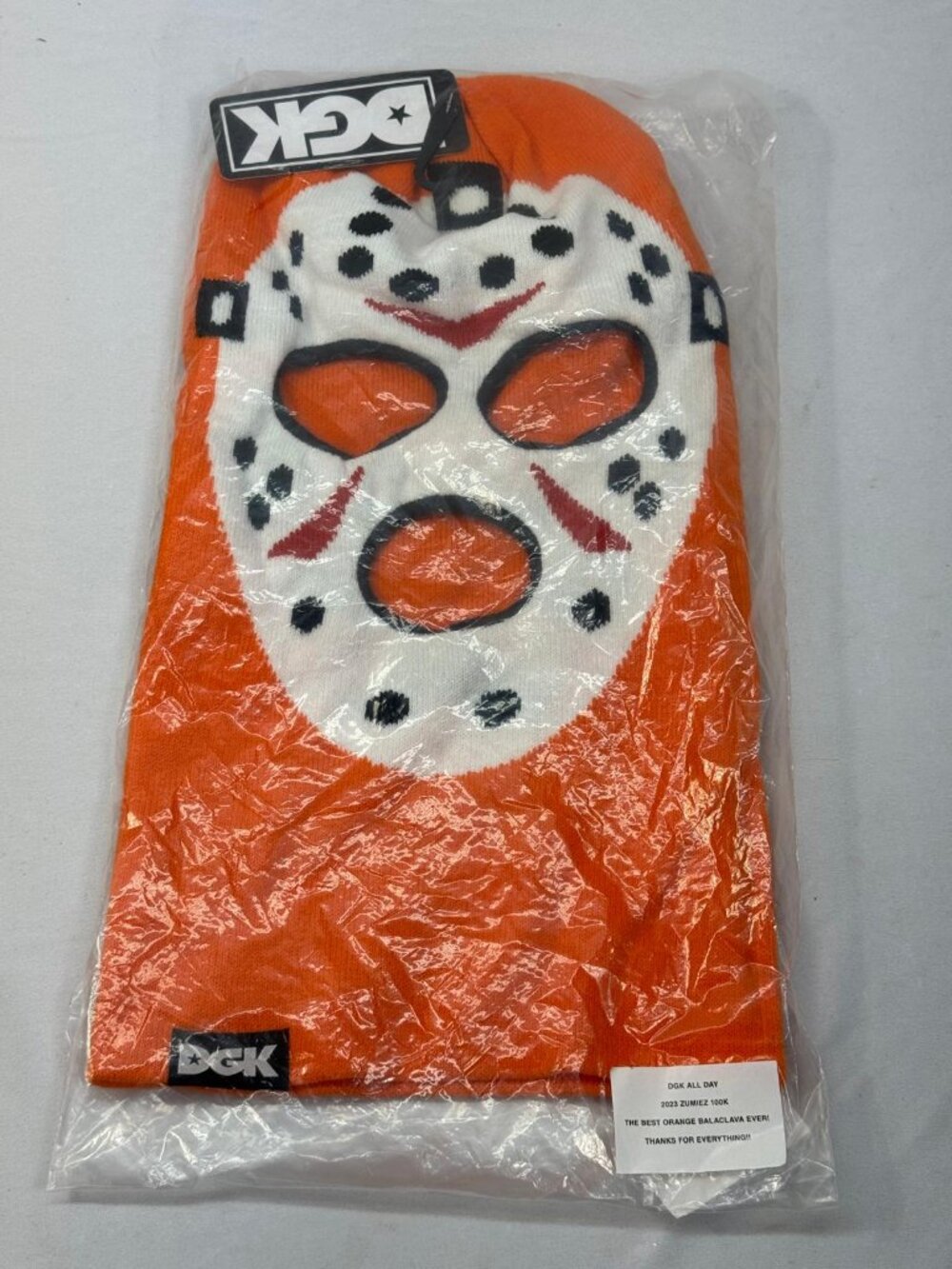 RARE DGK Orange Hooligan Ski Mask Balaclava 2023 Zumiez 100K Promo Jason New DS